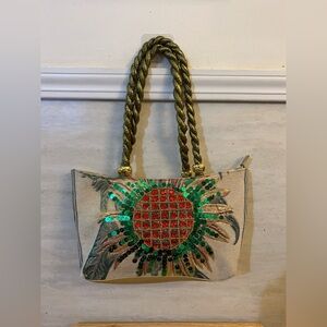 TRANSSETTER Beaded Handbag Vinta Sequin Embellished Unique Artistic Design